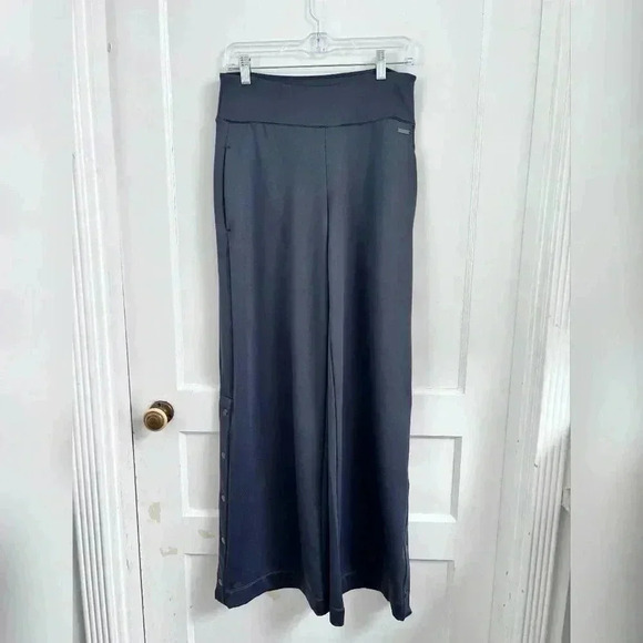 SWEATY BETTY Luxe Tear-Away Women Trousers Grey Wide Leg Relaxed Fit Gym Size XS - Picture 1 of 6